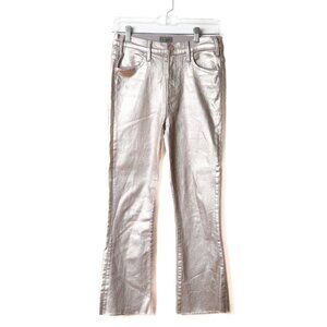 MOTHER The Hustler Ankle Fray Heavy Metal Jeans Made in USA Size 26